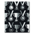 Monochrome Silver Trophy and Medal Grid Rug