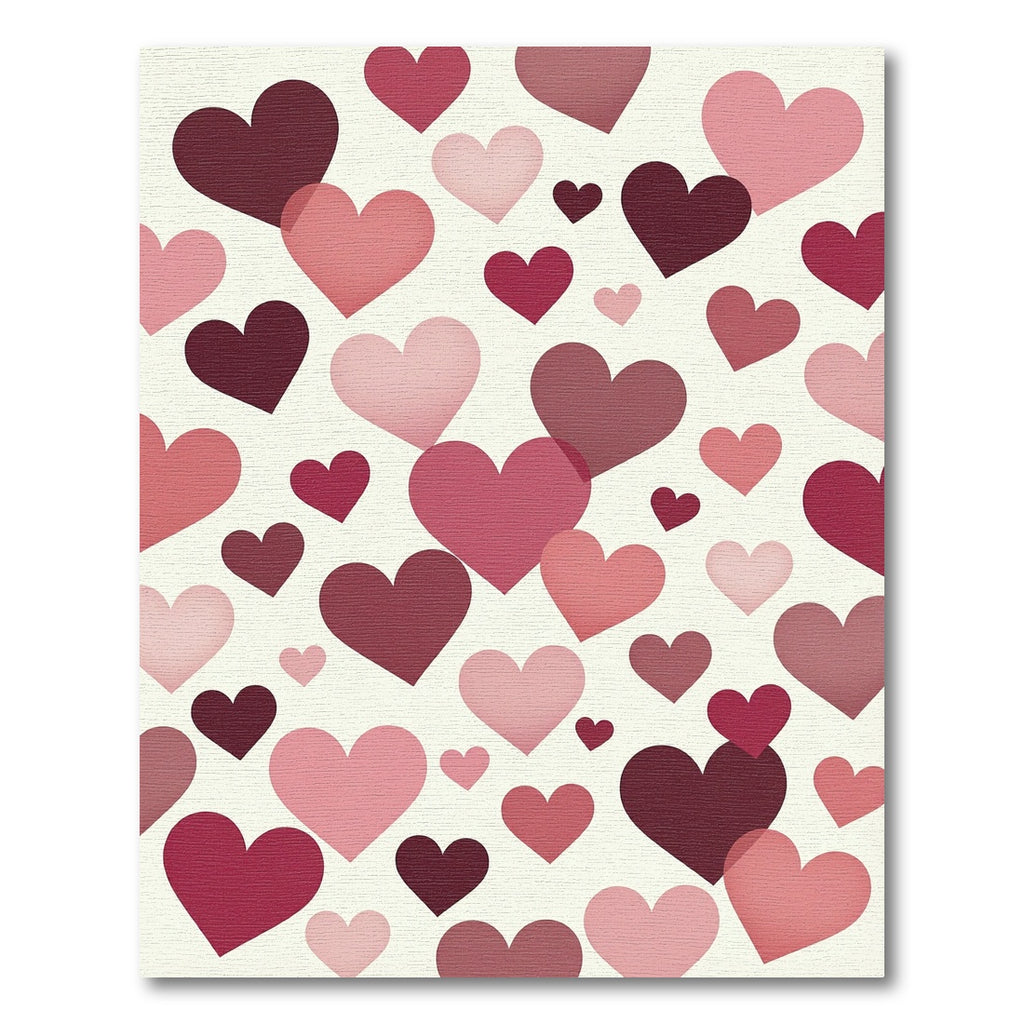 Playful Pink and Maroon Heart Collage Rug