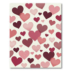 Playful Pink and Maroon Heart Collage Rug