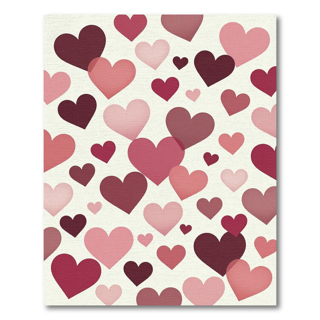 Playful Pink and Maroon Heart Collage Rug