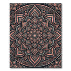 Ornate Coral and Gray Mandala Rug