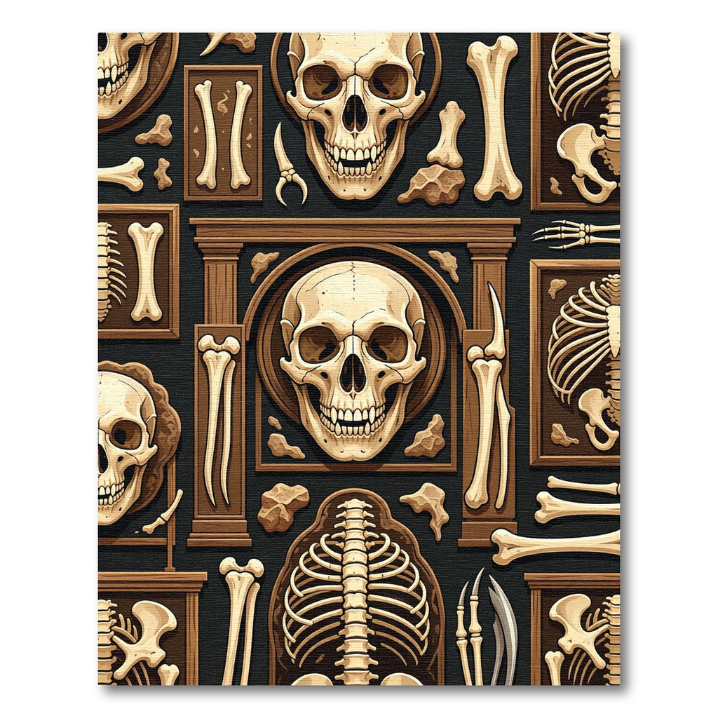 Gothic Cream Bone Anatomy Ivory Art Rug