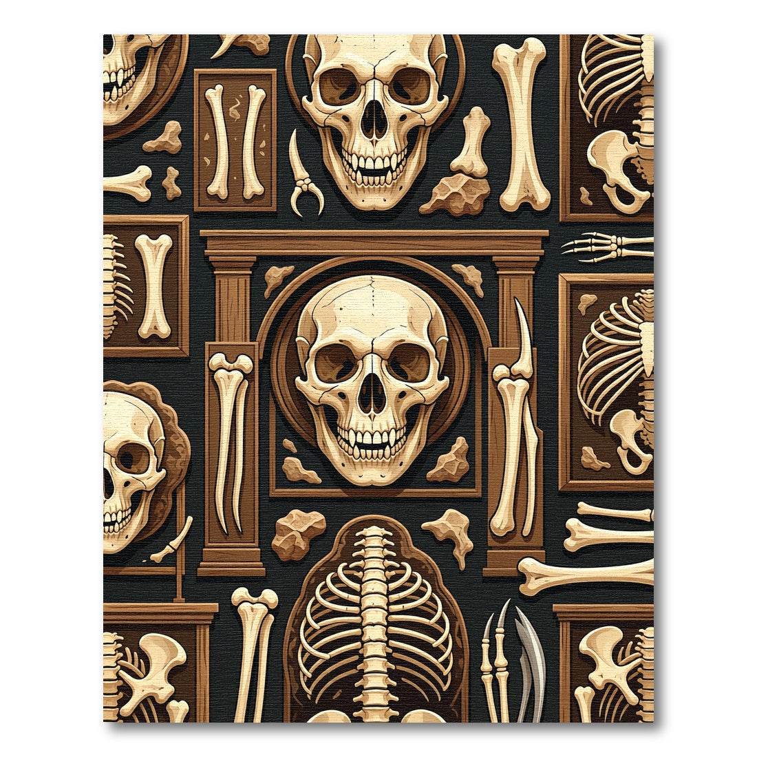 Gothic Cream Bone Anatomy Ivory Art Rug