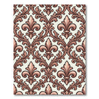 Rose Gold Fleur De Lis Damask Rug