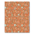 Abstract Orange Botanical Alphabet Collage Rug