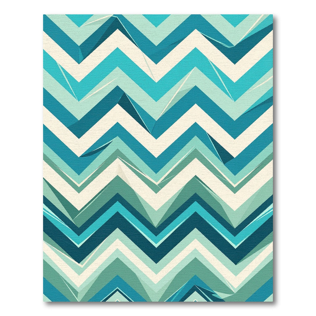 Modern Teal Chevron Geometric Area Rug