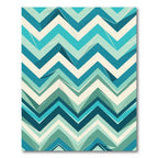 Modern Teal Chevron Geometric Area Rug