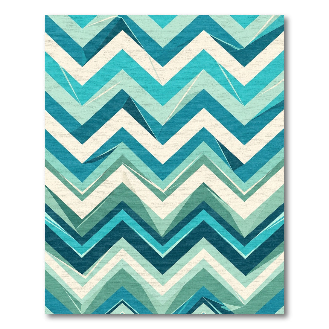Modern Teal Chevron Geometric Area Rug