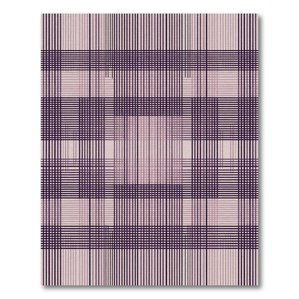 Deep Plum Gradient Plaid Lines Rug