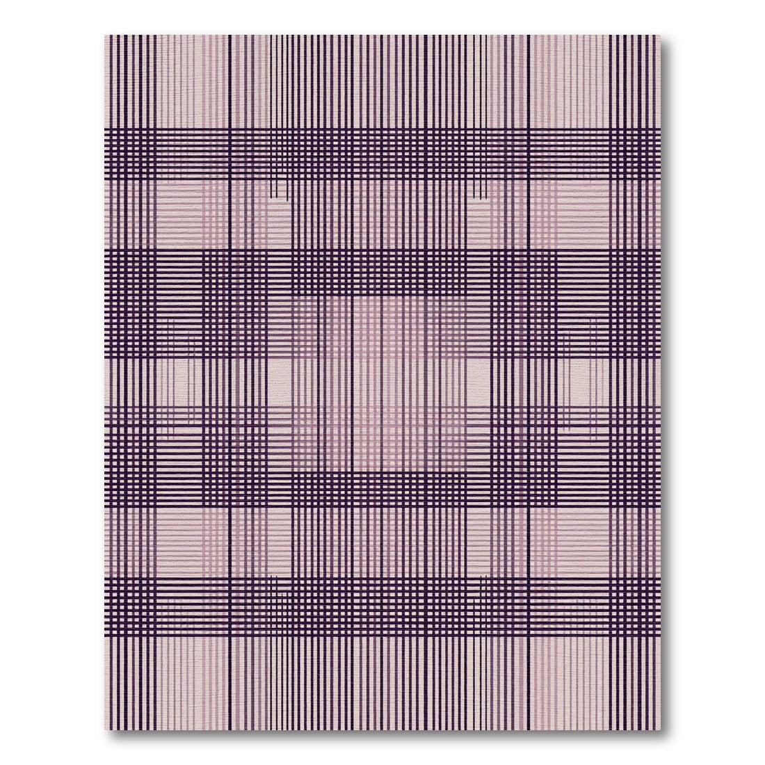 Deep Plum Gradient Plaid Lines Rug
