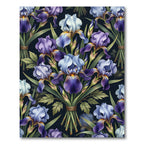 Purple Blue Iris Floral Bouquet Rug