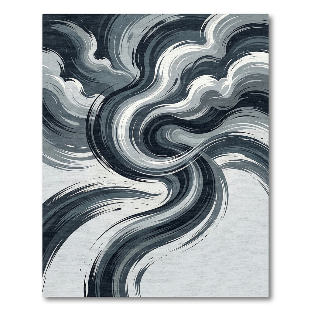 Monochromatic Textured Swirl Abstract Rug
