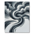 Monochromatic Textured Swirl Abstract Rug