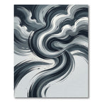 Monochromatic Textured Swirl Abstract Rug