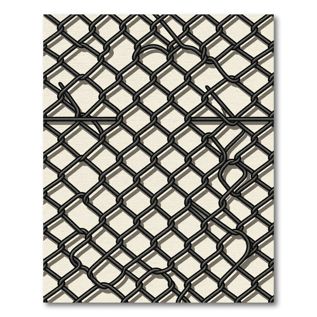 Monochrome Industrial Diamond Chain Link Rug