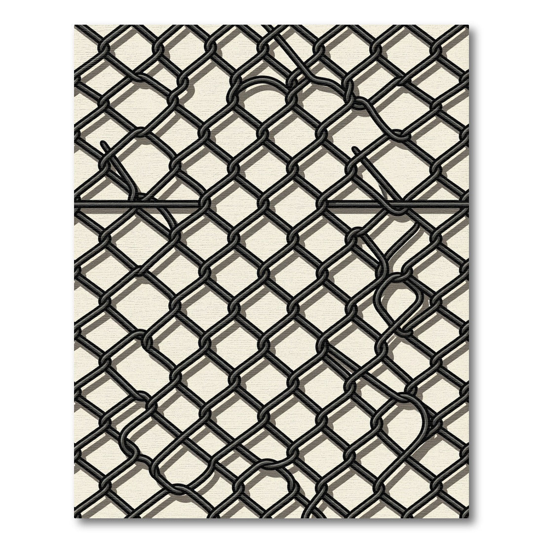 Monochrome Industrial Diamond Chain Link Rug