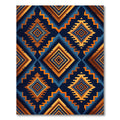 Bold Geometric Diamond Blue Orange Rug