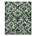 Elegant Jade Floral Scrollwork Rug