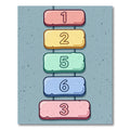 Playful Pastel Number Hopscotch Floor Art Rug