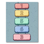 Playful Pastel Number Hopscotch Floor Art Rug