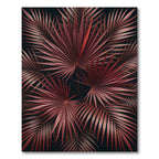 Crimson Palm Frond Cluster Rug