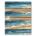 Blue Tones Coastal Beach Stripes Rug