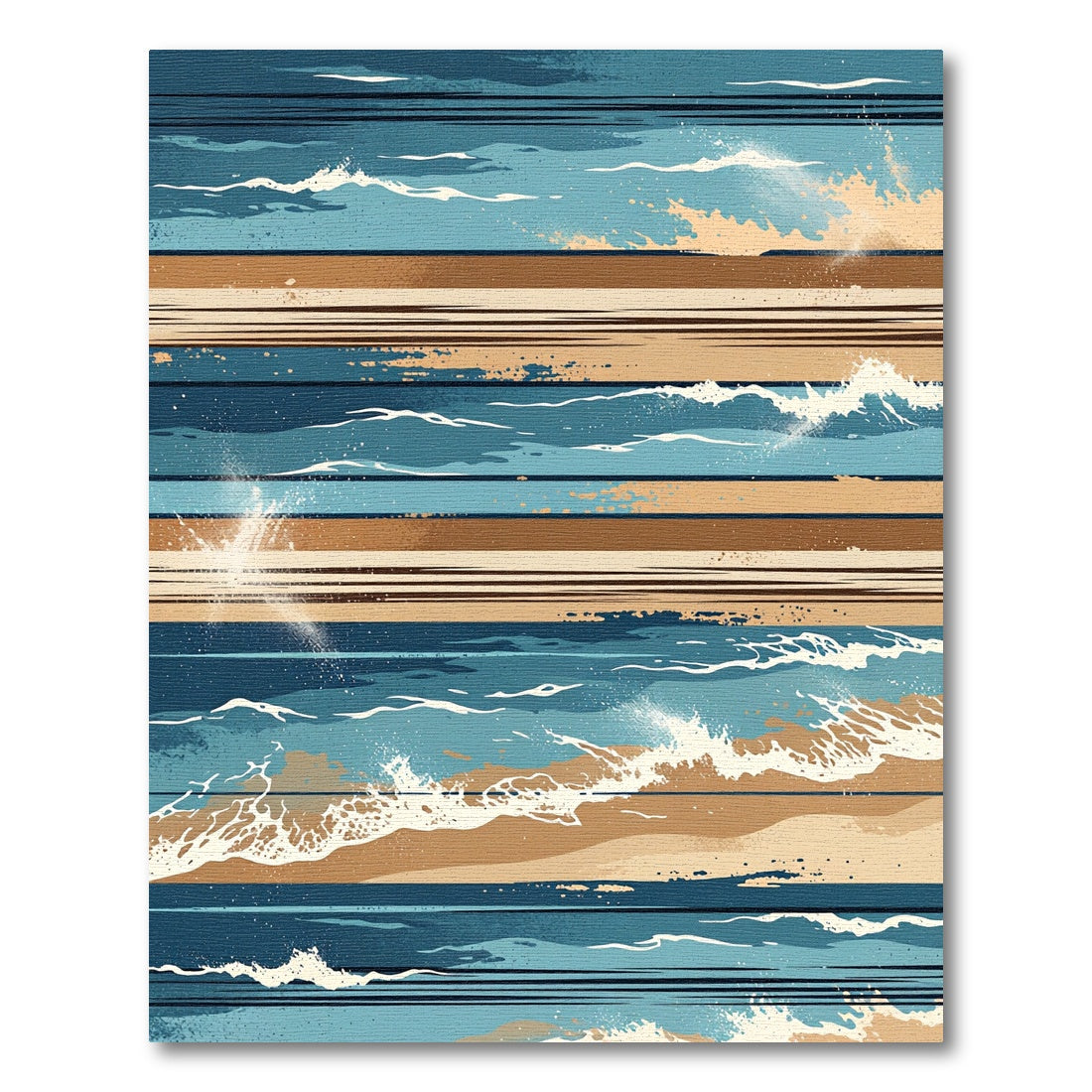 Blue Tones Coastal Beach Stripes Rug