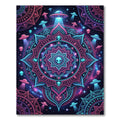 Neon Galactic Alien Mandala Medallion Rug