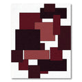 Minimalist Deep Crimson Geometric Block Rug