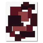 Minimalist Deep Crimson Geometric Block Rug