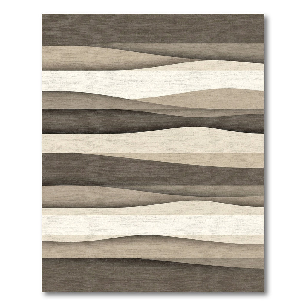 Minimalist Wavy Neutral Stripe Rug