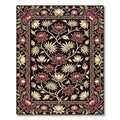 Dark Crimson Lotus Garden Medallion Rug