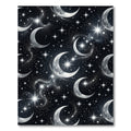 Celestial Silver Crescent Moon Starry Night Rug