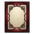 Elegant Red Victorian Ornate Frame Rug