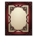 Elegant Red Victorian Ornate Frame Rug