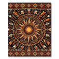 Tribal Sunburst Geometric Radiant Gold Rug