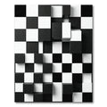 Black White Carbon Fiber Cubes Rug