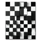 Black White Carbon Fiber Cubes Rug