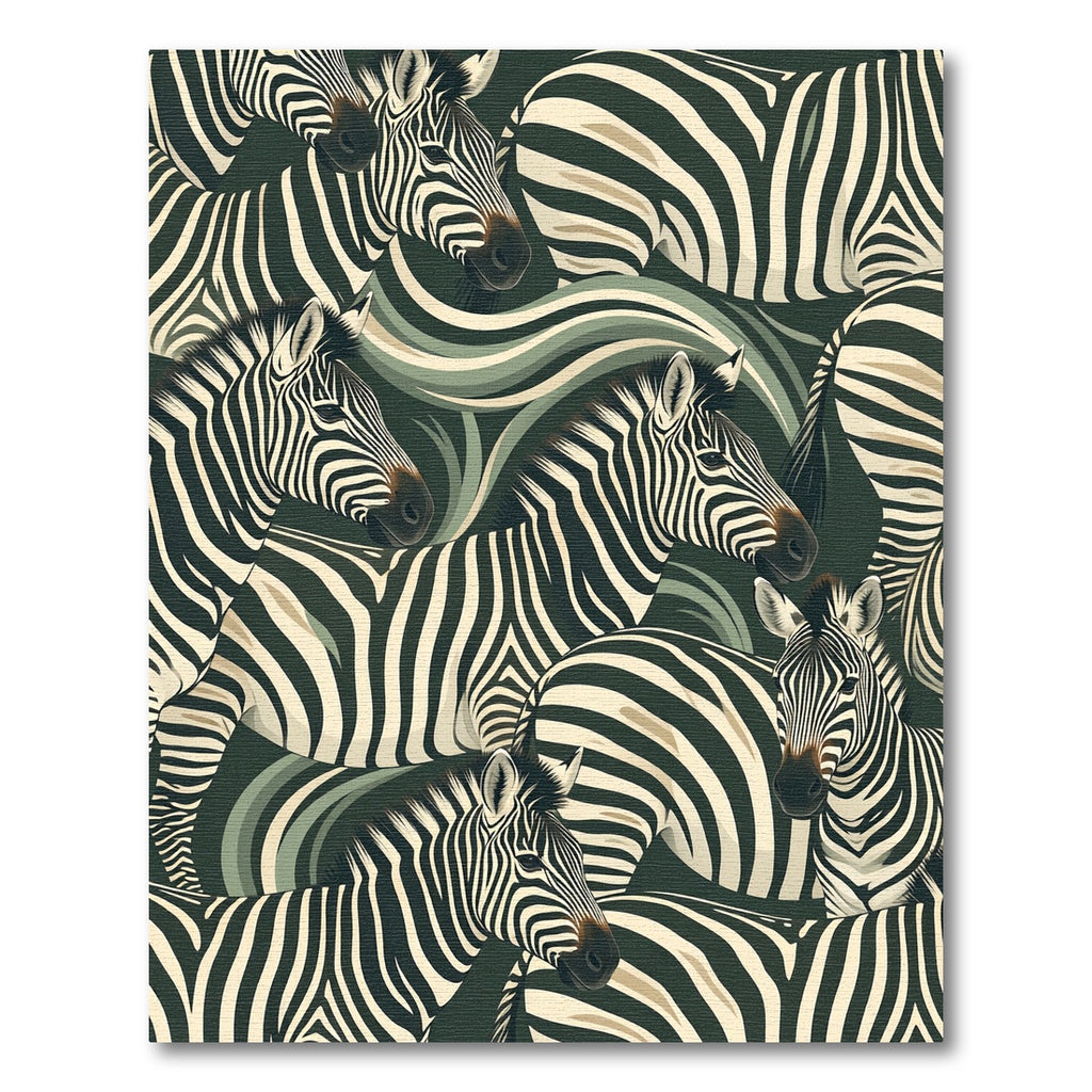 Earthy Zebra Stripe Herd Composition Rug