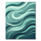 Modern Teal Abstract Ocean Swirl Rug
