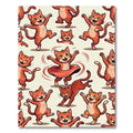 Whimsical Playful Orange Kitten Carousel Rug