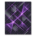 Neon Purple Grid Abstract Geometric Rug