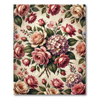 Romantic Vintage Rose Floral Arrangement Rug