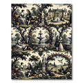 Courtly Garden Romance Allegory Scene Rug