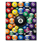 Vibrant Multi Colored Billiard Ball Collage Rug