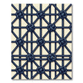 Dark Blue Nautical Knot Grid Rug
