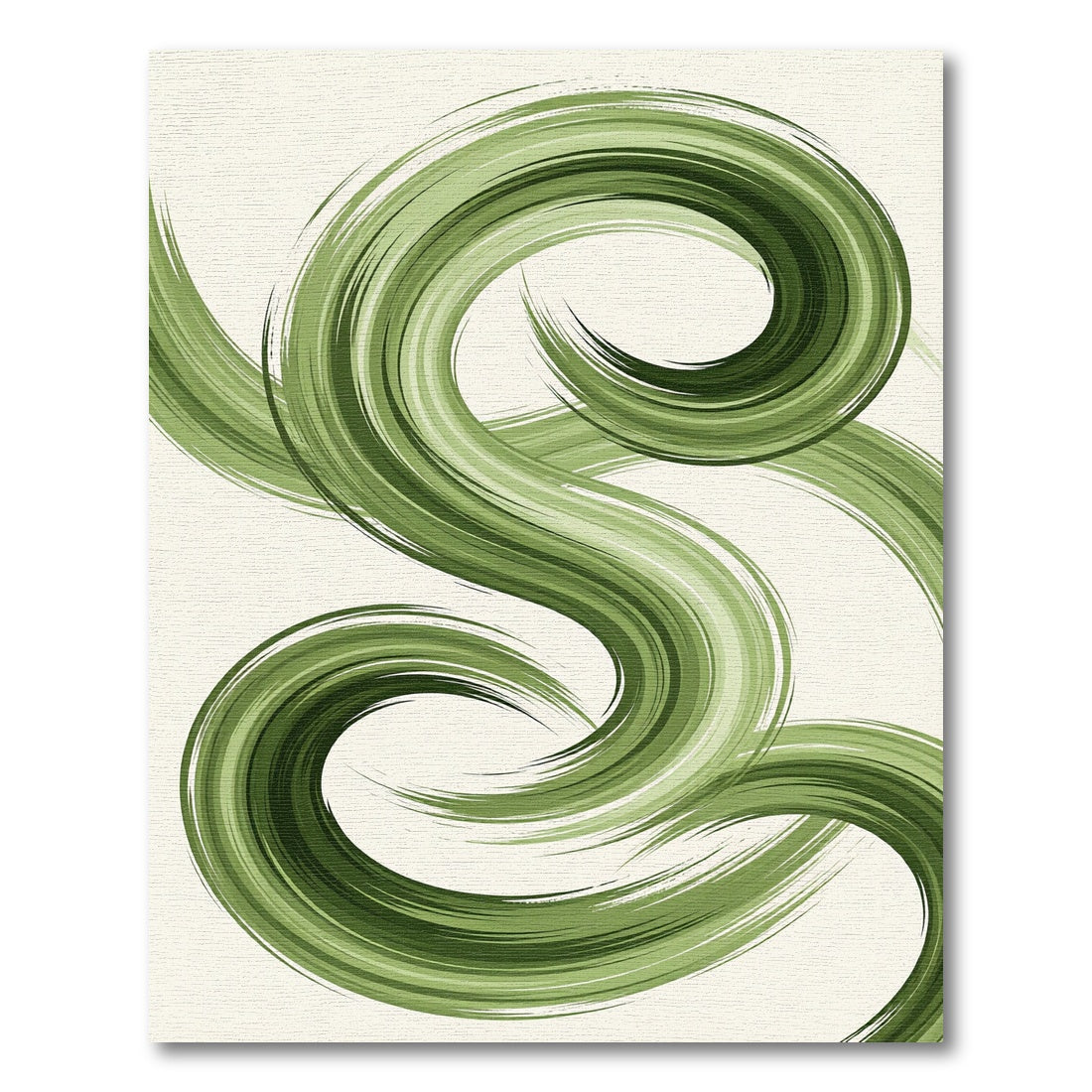 Abstract Sage Green Swirl Wave Rug