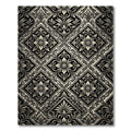 Antique Black and Cream Damask Rug