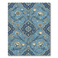 Intricate Blue Floral Damask Medallion Rug