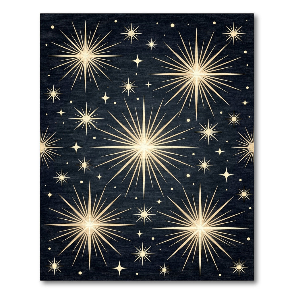 Golden Celestial Starry Night Sky Rug